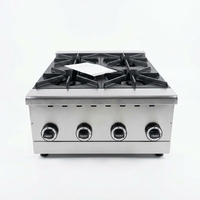 Brûleur à gaz commercial GRT-RB4, brûleur de cuisinière haute puissance pour restaurant avec support de poêle en fonte, GPL