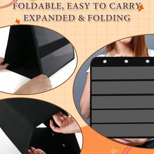 Tabletop Pocket Chart 14x17 Inch 3 Page Flip Design 8 Sides <b>Foldable</b> Portable Sticker Display Stand Oxford Fabric Teaching - Product Image 4
