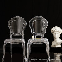Chaise transparente en plastique de style nordique, simple et créative, pour usage en intérieur et extérieur, idéale pour les influenceurs, directement de l'usine One Zero One
