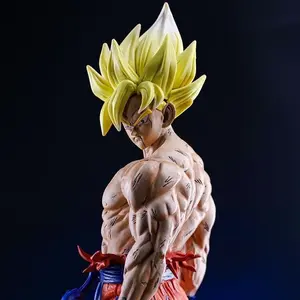 KS 45cm bola naga Goku Super Saiyan tokoh aksi PVC koleksi patung Model Anime patung naga bola Z tokoh aksi