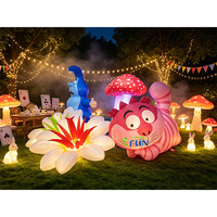 Globo Inflable de Alicia en el País de las Maravillas, Personaje de Dibujos Animados con Impresión Digital y Ventilador Incorporado para Decoración de Fiestas