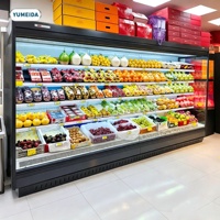 Lemari Pendingin Display Air Curtain Berkinerja Tinggi, Model Terbuka Multideck untuk Pusat Perbelanjaan, Food Court, dan Ritel