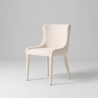 Chaise de salle à manger inclinable en tissu, taille personnalisable, structure en acier artisanale, chaise ergonomique blanche pour restaurant et café