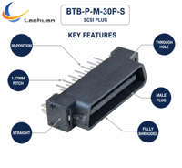 Conector de alimentación de placa de control industrial, 30 pines, 127 mm, de plástico, macho, recto, SCSI Mini D Ribbon MDR, 5175473 3
