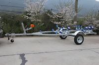 Remorque marine robuste de 750 kg de capacité, galvanisée à chaud, avec treuil de 1200 lb pour yacht et jet ski