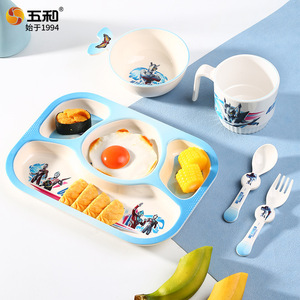 Five Ultraman Zero Kids Tableware Set Bpa Free Food Grade Melamine Bowls Cups For 6 Months Plus Children Dining - Product Image 4