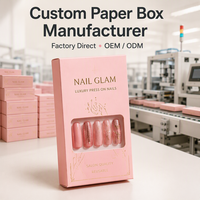 Boîte d'emballage personnalisée pour nail art, en papier kraft avec fenêtre, écologique, pliable, pour salon de beauté, vente en gros
