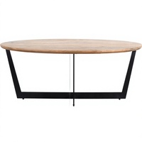 Table basse en bois de manguier moderne, légère et écologique, faite à la main, avec structure en fer, pour salon