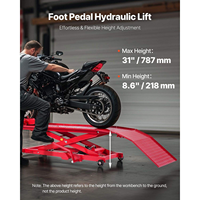 Table élévatrice hydraulique monocylindre de haute qualité pour moto, capacité 800 lb, avec une seule colonne