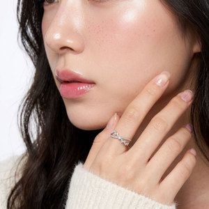 Anillo Exclusivo con Diseño Cruzado, Joyería al por Mayor, Oro Blanco Sólido de 18K, Diamantes Naturales Reales, Anillo Apilable para Mujer, Uso Diario - Product Image 4