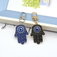 Porte-clés en métal œil turc bleu, main de Fatma Hasma, œil du diable, porte-bonheur, accessoire pour clés de voiture, sac, pendentif, décoration intérieure