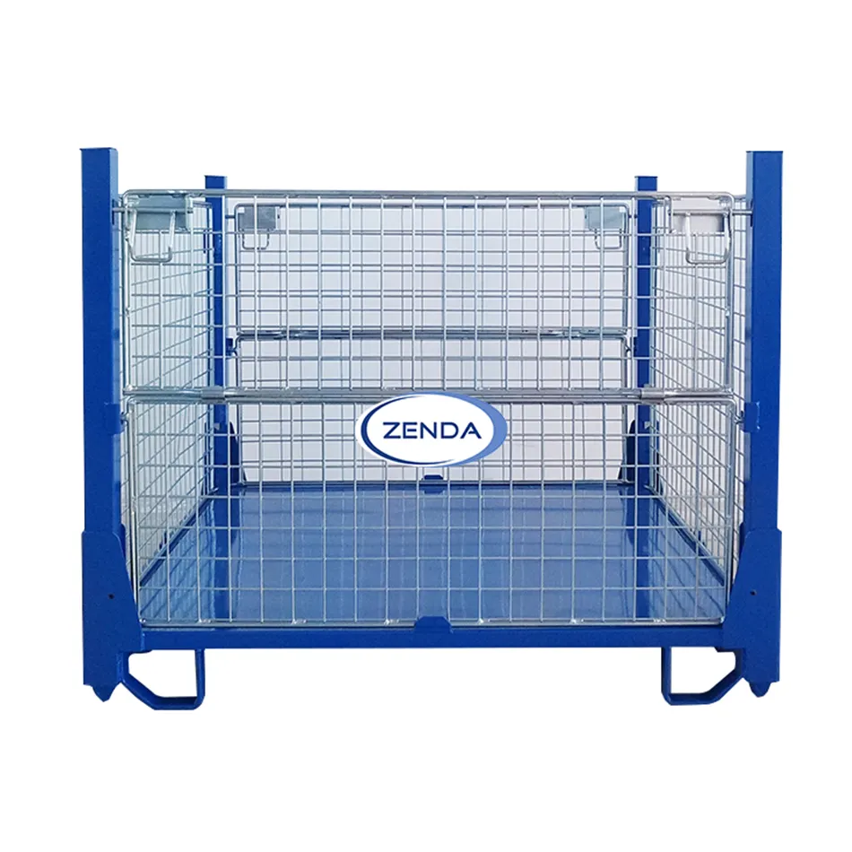 Factory Direct Sales 1000kg Simple Operation Customized Collapsible Storage Cage Metal Stillages