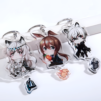 Porte-clés personnalisé en acrylique découpé au laser, breloque en plastique DIY, breloque transparente imprimée personnalisée, breloque anime scintillante, accessoires de sac personnalisés