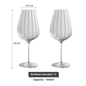 Ensemble <span class=keywords><strong>de</strong></span> verres à vin en cristal côtelé <span class=keywords><strong>de</strong></span> luxe moderne Jinbaijia, flûte à champagne à rayures verticales, verre sans pied pour hôtel - Product Image 5