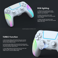 Control de Juego Inalámbrico BT RGB con Iluminación de 1000 mAh, Molde Privado, para Consola PS5 Slim Pro, Joystick con Tiras de Luz TURBO