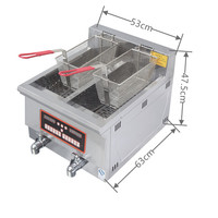Friteuse professionnelle intelligente électrique en acier inoxydable de qualité commerciale à double cuve profonde 3KW+3KW avec affichage numérique de la température