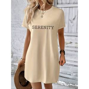 Large-sized Elegant <strong>Women's</strong> Dress ARTISTS KING IS <strong>GONE</strong> Print T-shirt Dress Club Eco-friendly Breathable Elastic Waist Regular - Product Image 5