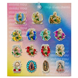 Breloques pour chaussures en acrylique écologiques compatibles avec les sabots, accessoires décoratifs durables, expédition immédiate, avec Notre-Dame de Guadalupe - Product Image 5