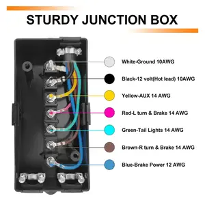 Fiação de Luz para Trailer Automotivo de 22 Pés com Conector de 4 Pinos e 5 Fios, Conector de Cobre, Fiação Plana de 4 Vias - Product Image 2