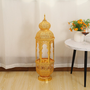 Quemadores de Aromaterapia de Hierro Galvanizado con Diseño de Castillo Dorado, Adornos para Sala de Estar de Oriente Medio, Dubái, Incensario de Carbón Vegetal, Ambiente - Product Image 4