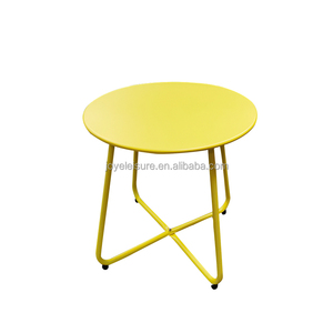 Leisure Modern Metal Garden <b>Tables</b> Round Shape Full Steel Balcony Patio <b>Side</b> <b>Tables</b> Easy Move Garden <b>Set</b> - Product Image 4