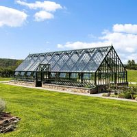 Serre en verre pour l'extérieur, utilisable toute l'année, avec structure en fer, design personnalisé, idéale pour les jardins et les événements de mariage