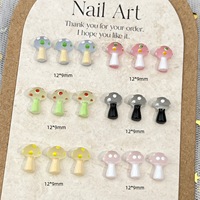 Diamants 3D en résine colorés en forme de champignon pour ongles, fournitures d'été à dos plat pour femmes, décorations DIY pour manucure