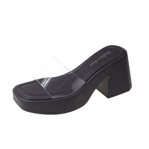 Summer Spring Outdoor Fashion New Style High <b>Heeled</b> Platform Wedge Open <b>Toe</b> Thick Soled Lightweight Slippers for Women Wear - Product Image 5