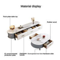 Meuble TV Design Moderne Luxe Léger avec Table Basse Centrale Pas Chère, Prix de Gros, Excellent Ensemble Personnalisé Gris Meuble TV et Table Basse