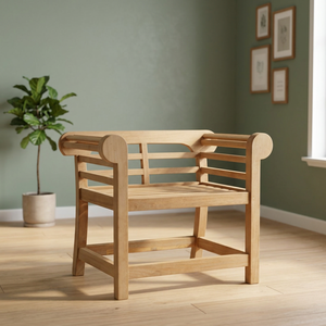Fauteuil de jardin moderne en bois massif avec dossier bas - Product Image 1
