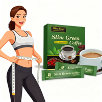 Café Vert Amincissant aux Herbes en Gros, Extrait de Ganoderma Instantané 180g, Emballage en Sac ou Boîte, OEM, Marque Privée, Logo Personnalisé, Faible Coût