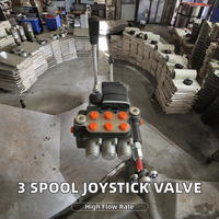 Vanne de commande hydraulique à joystick 3P40 à 3 bobines, distributeur directionnel, 315 bars, débit de 40 L, vente en gros