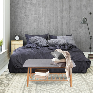 European and American style gray canvas stool, home <b>shoe</b> changing stool, sofa, cloakroom upholstered stool, bedroom footstool - Product Image 2