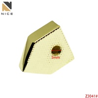 Embout de sangle triangulaire en alliage métallique pour ceinture, clip plat pour sac en cuir, fermeture éclair, quincaillerie de bagages, vente en gros