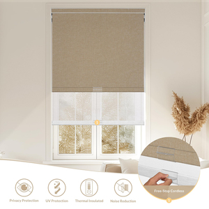 Zhenpin không dây Con lăn kép màu mất điện và lọc ánh sáng được xây dựng trong cài đặt rèm cử<span class=keywords><strong>a</strong></span> sổ cho ngày và đêm - Product Image 5