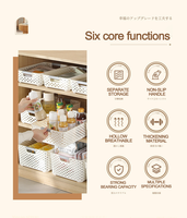 Boîte de rangement en plastique multi-usages avec poignées paniers de rangement en plastique imperméables durables et solides pour l'organisation de la maison