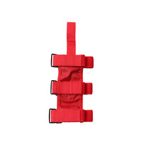 Support d'extincteur HOZAN pour barre anti-roulis et cage de sécurité Jeep Wrangler, avec sangle et installation sans outil, en nylon rouge/noir