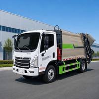 Camion compact de ramassage arrière 4x2, compacteur de déchets 7 m³ diesel, carrosserie hermétique, véhicule d'assainissement urbain