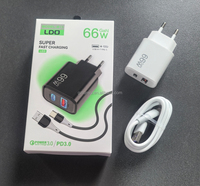 Chargeur de téléphone universel électrique multi-ports USB+PD Type-C PD25W LED, sortie QC3.0 5V/3A pour adaptateur de voyage