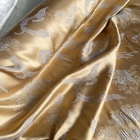 Tissu Jacquard Extensible en Soie de Haute Qualité, Motif Phénix Traditionnel, Idéal pour Vêtements, Pantalons, Housses et Cheongsams – Matière de Qualité Supérieure, Prêt à l'emploi