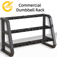 BQ67 Soporte de Mancuernas de Tres Niveles, Estable y Seguro, Capacidad para 10 Pares, Acero al Carbono de Alta Resistencia, para Gimnasio Comercial o Hogar