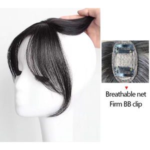 Shinein Natural 3D False Bang Extensión de cabello Flecos laterales Topper Postizos 360 Cubierta Marrón Clip en Hair Bang para mujeres - Product Image 3