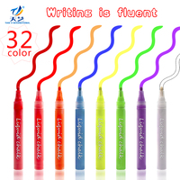 32 couleurs Surligneur Effaçable Stylo Marqueur Fluorescent Couleur Flash Stylo Protection de L'environnement Sans Poussière De Craie Liquide Lampe Stylo