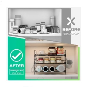 Organizador de Botellas de Agua de 3 Niveles para Armario, Portavasos de Viaje de 40 oz, Estante de Almacenamiento Apilable para Despensa y Cocina, para Botellas Mezcladoras - Product Image 5