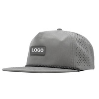 Gorras Snapback de 5 paneles Sombreros Agujeros de golf Impermeable Dry Fit Unisex Premium Perforado Corte láser 100% Poliéster Business Snapback
