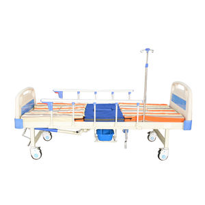 Handmatig verstelbaar, opklapbaar ziekenhuisbed met vijf kolommen, middelhoge rugleuning, beenliftfunctie en infuussteun - Product Image 4