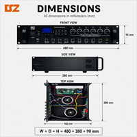 Mezclador Amplificador DSZ DS-130YP con Prioridad de Micrófono, Grabación USB para Sirena, Múltiples Entradas, 100V, Comercial, Metálico, 6 Canales, 120W