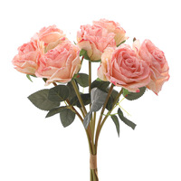 Bouquet di Seta Artigianale All'Ingrosso, Fiore Artificiale di Rosa Retrò di Alta Qualità a 7 Teste per Decorazioni di Ringraziamento, Matrimoni ed Eventi Domestici
