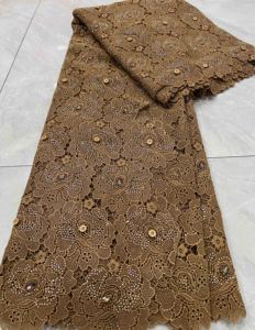 Tela de Encaje Guipur con Cordón y Pedrería 2026, Diseños Aso Oke para Vestidos de Fiesta para Mujeres Nigerianas - Product Image 2