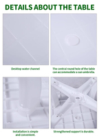 Fauteuils en plastique durables pour empilage, chaises légères et pratiques en PP pour salles d'événements et extérieur, ensemble de 6 chaises et 1 table